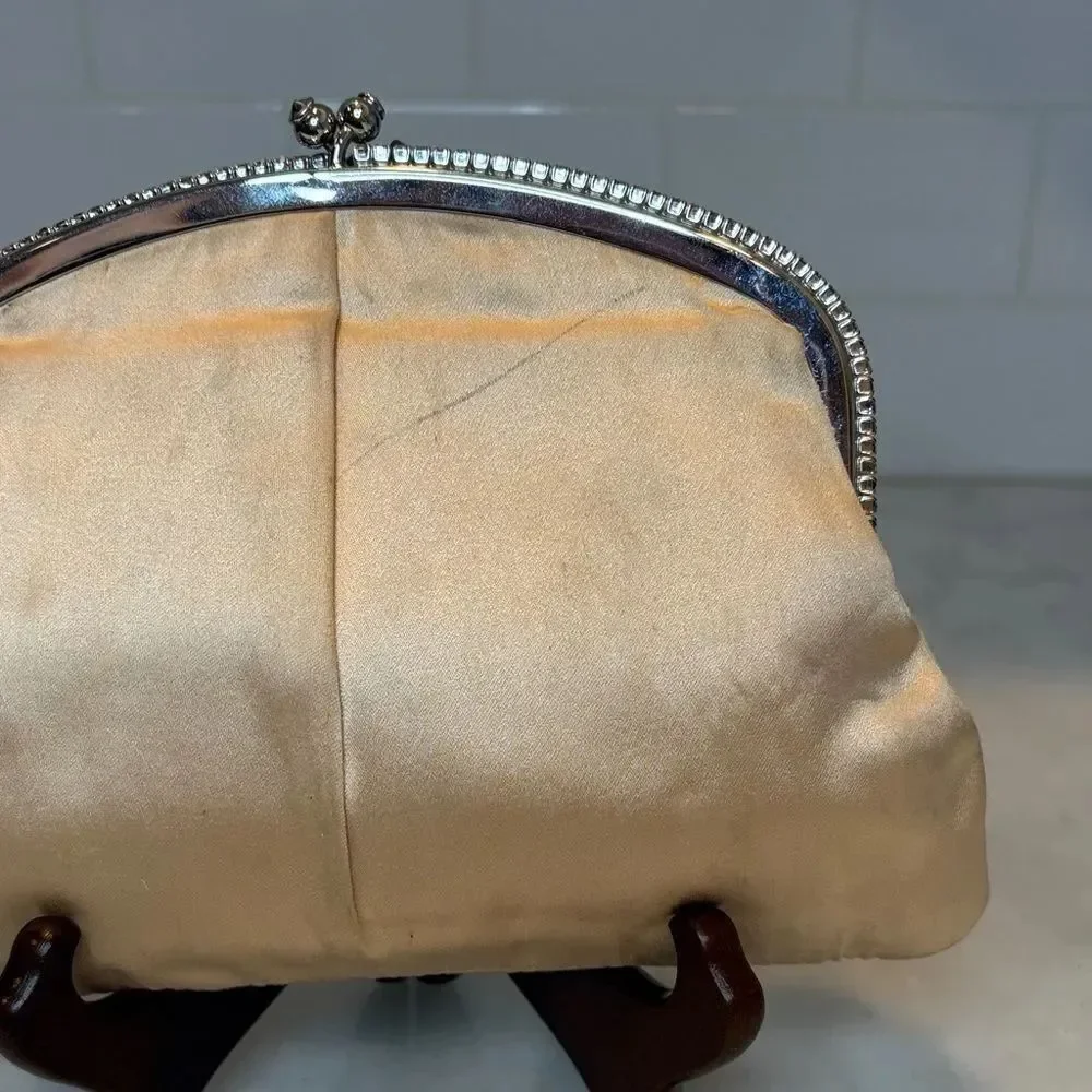 Mel-Ton Bag Purse Handbag Vintage Satin Kisslock Clutch Bag Pocketbook